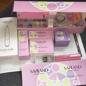 Saviland Acrylic Nail Kit with Drill & Uvlight NEW